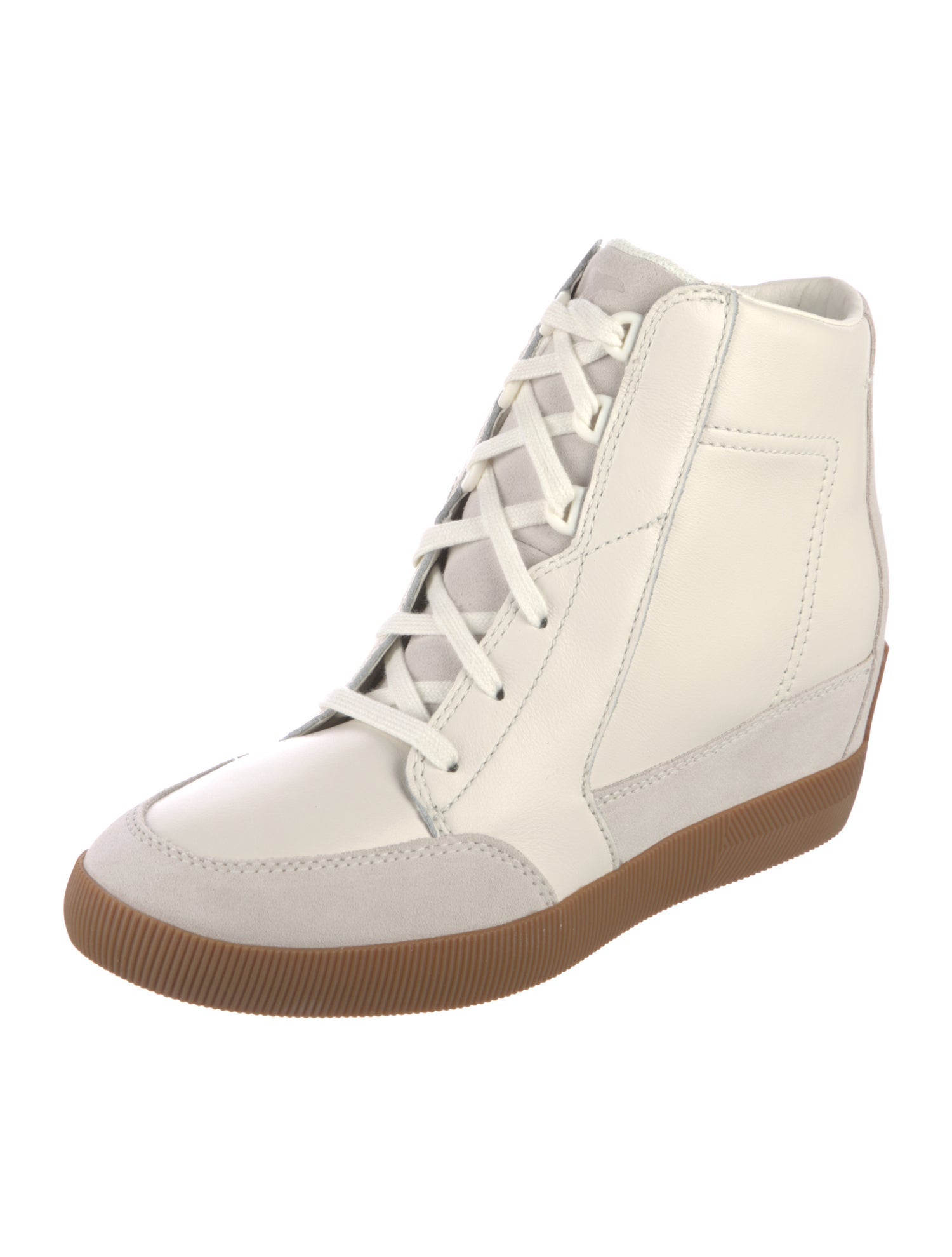 Sorel Leather Wedge Sneakers