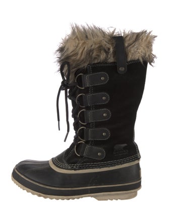 Sorel Suede Faux Fur Trim Lace-Up Boots