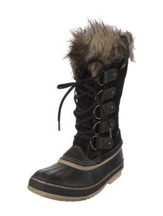 Sorel Suede Faux Fur Trim Lace-Up Boots