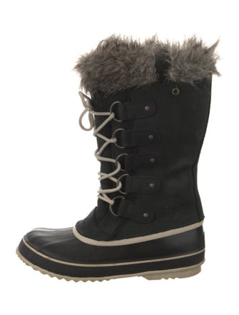 Sorel Suede Faux Fur Trim Lace-Up Boots