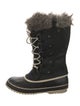 Sorel Suede Faux Fur Trim Lace-Up Boots