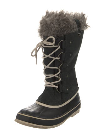 Sorel Suede Faux Fur Trim Lace-Up Boots
