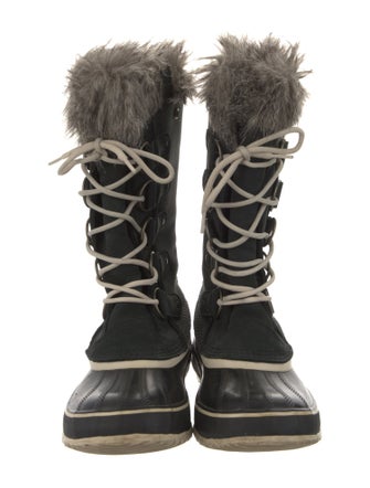 Sorel Suede Faux Fur Trim Lace-Up Boots
