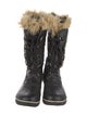 Sorel Leather Fur Trim Lace-Up Boots