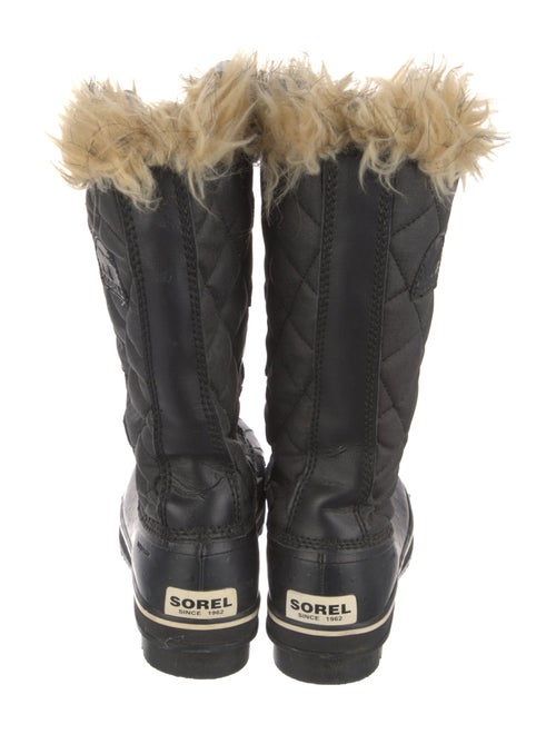 Sorel Leather Fur Trim Lace-Up Boots