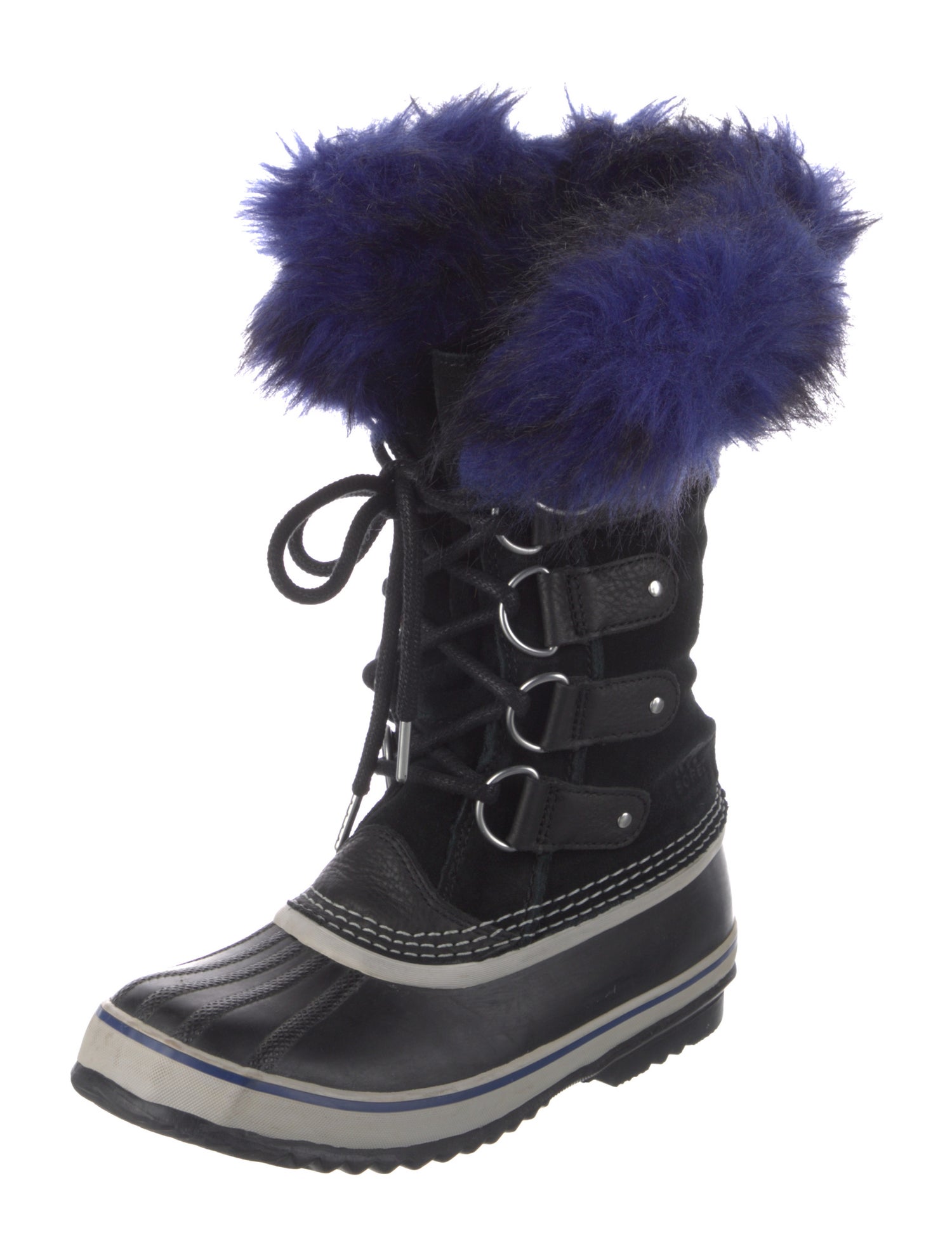 Sorel Suede Faux Fur Trim Lace-Up Boots