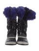 Sorel Suede Faux Fur Trim Lace-Up Boots