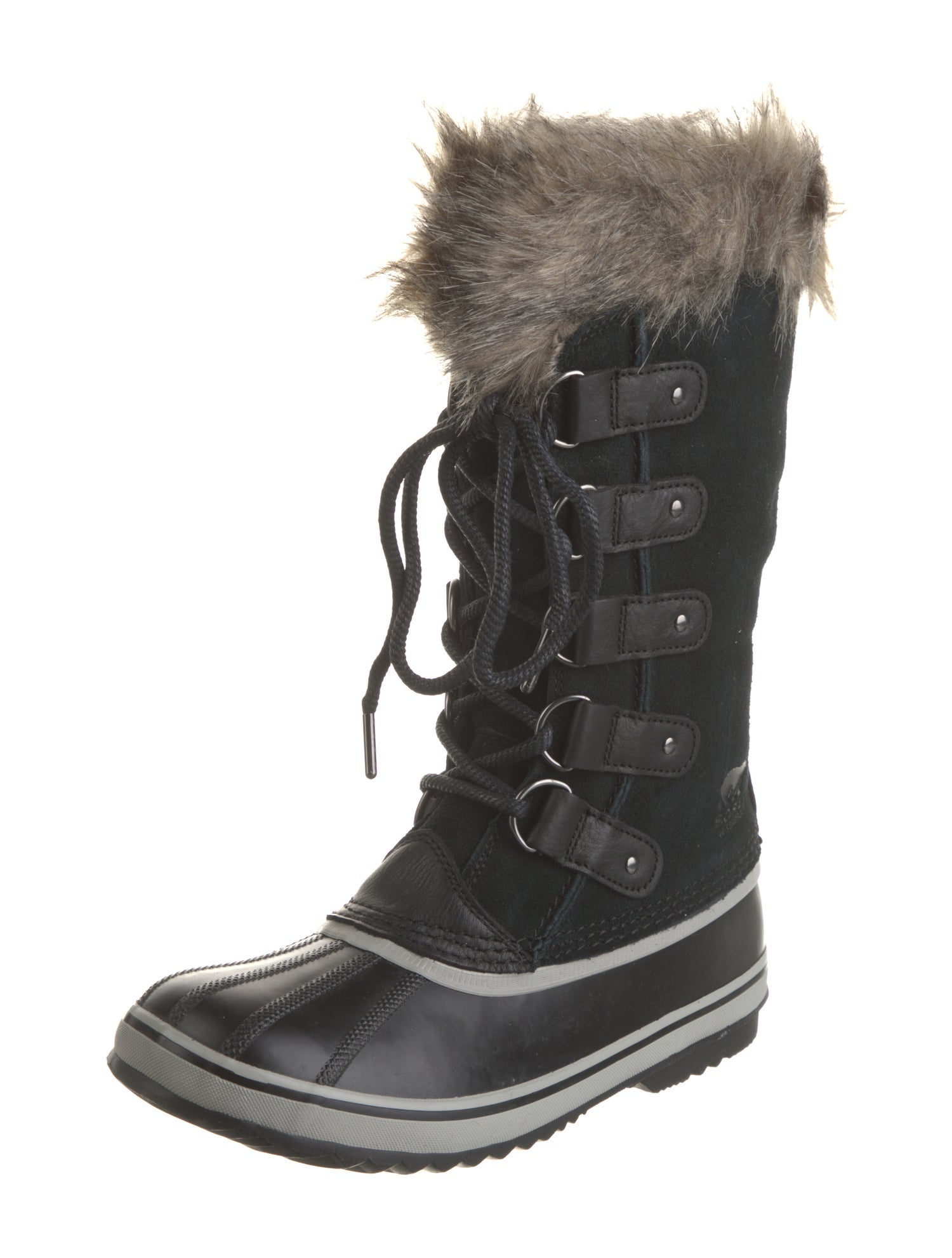 Sorel Suede Faux Fur Trim Lace-Up Boots