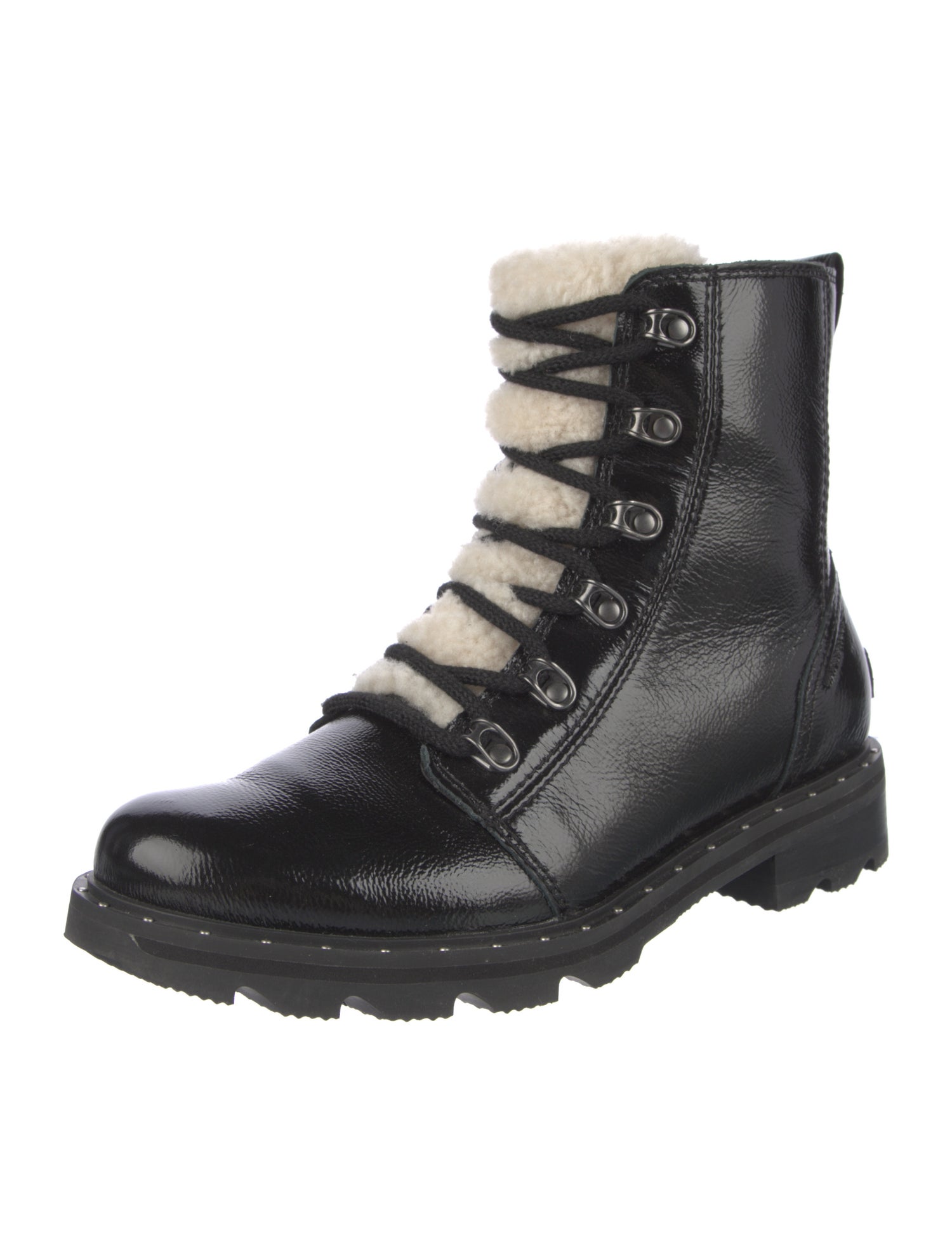 Sorel Patent Leather Combat Boots