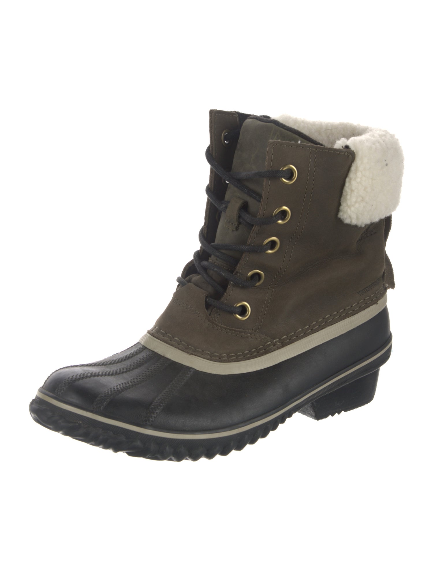 Sorel Leather Colorblock Pattern Lace-Up Boots