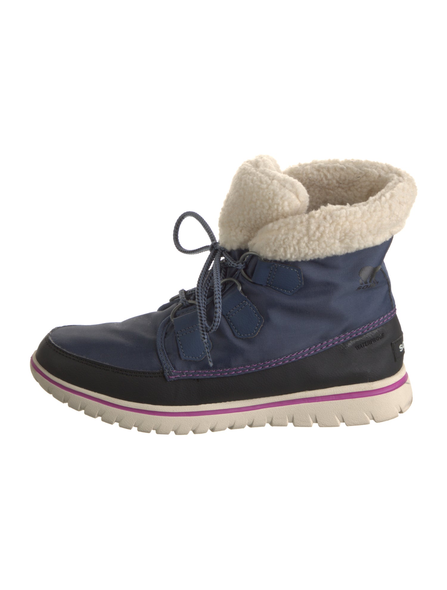 Sorel Colorblock Pattern Faux Fur Trim Lace-Up Boots