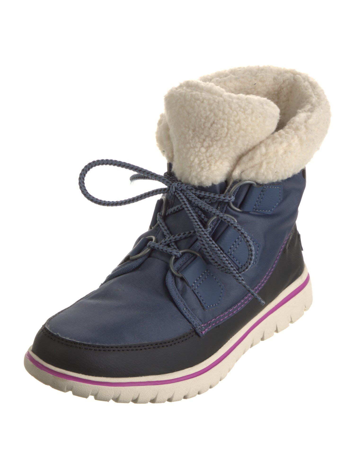 Sorel Colorblock Pattern Faux Fur Trim Lace-Up Boots