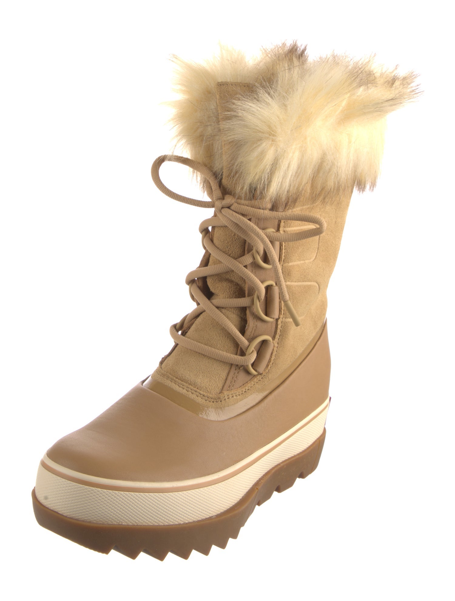 Sorel Suede Fur Trim Lace-Up Boots w/ Tags