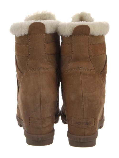 Sorel Suede Fur Trim Lace-Up Boots