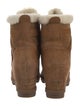 Sorel Suede Fur Trim Lace-Up Boots