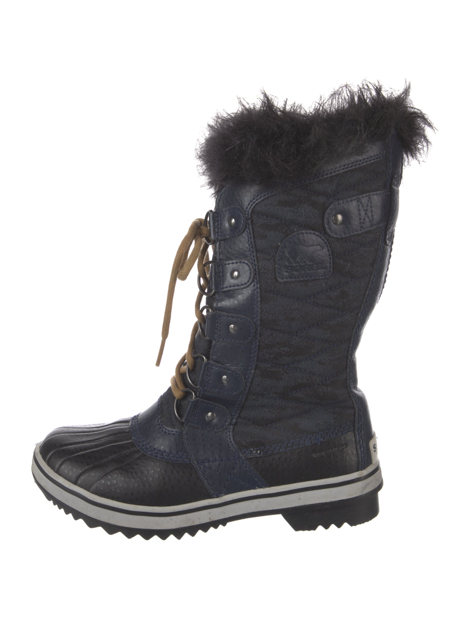 Sorel Leather Faux Fur Trim Lace-Up Boots