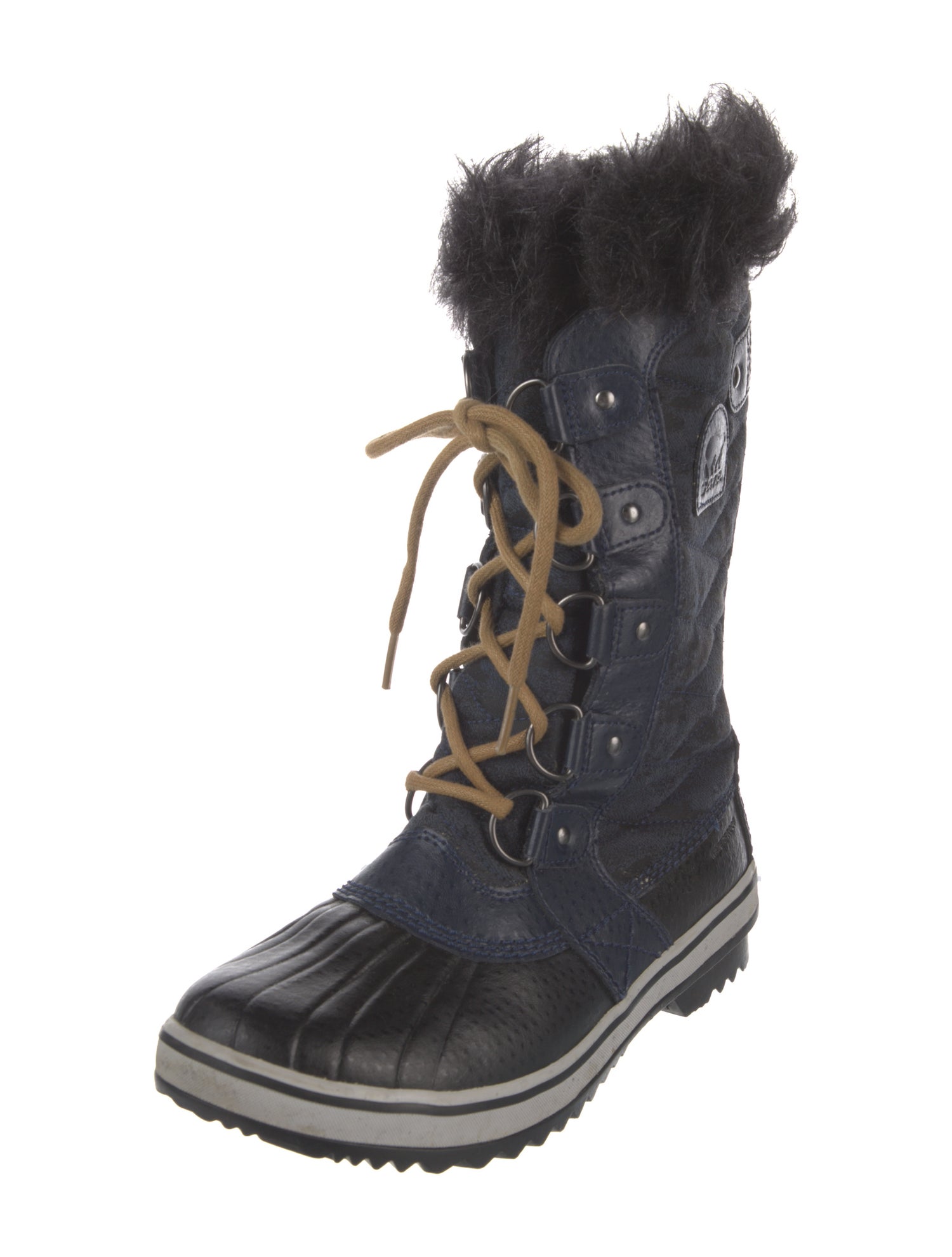 Sorel Leather Faux Fur Trim Lace-Up Boots
