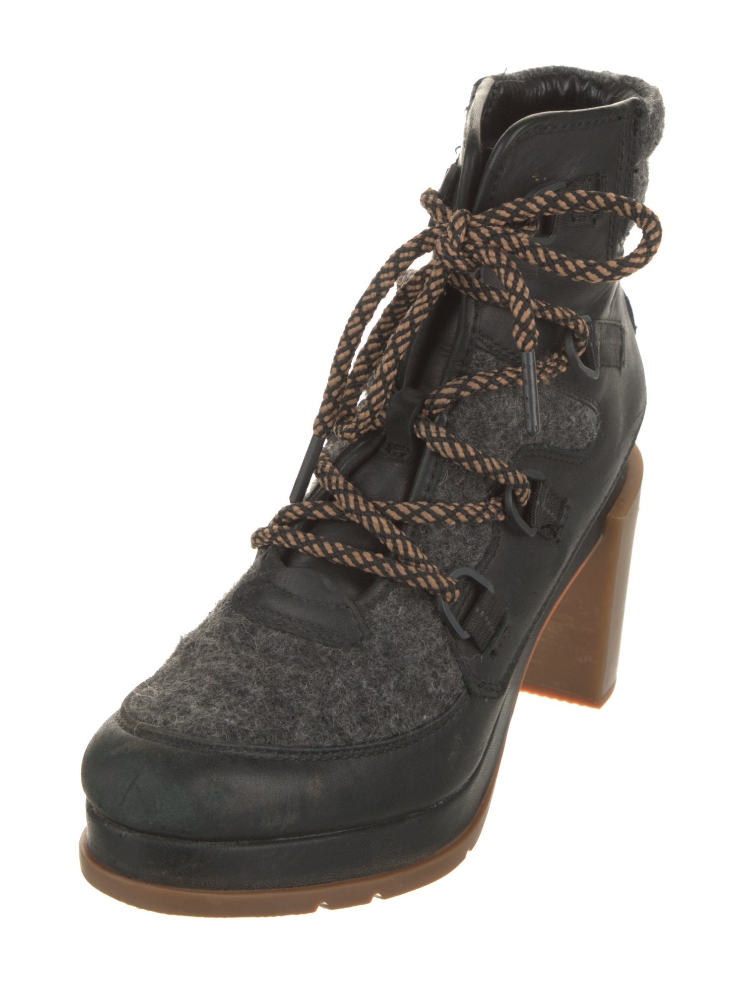Sorel Leather Colorblock Pattern Lace-Up Boots