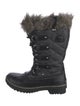 Sorel Leather Fur Trim Lace-Up Boots
