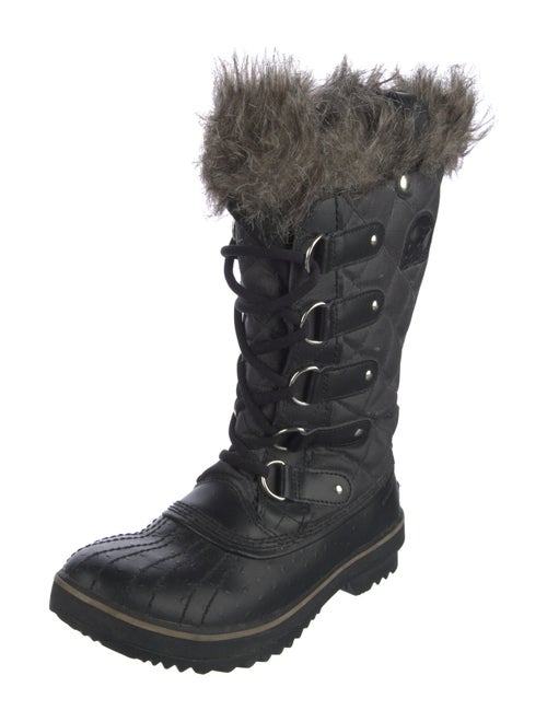Sorel Leather Fur Trim Lace-Up Boots