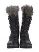 Sorel Leather Fur Trim Lace-Up Boots