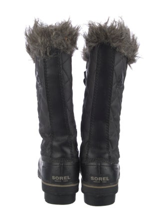 Sorel Leather Fur Trim Lace-Up Boots