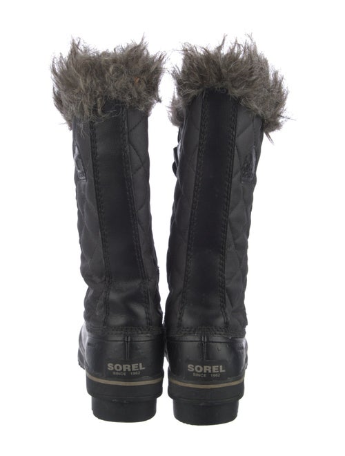 Sorel Leather Fur Trim Lace-Up Boots