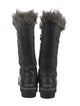 Sorel Leather Fur Trim Lace-Up Boots