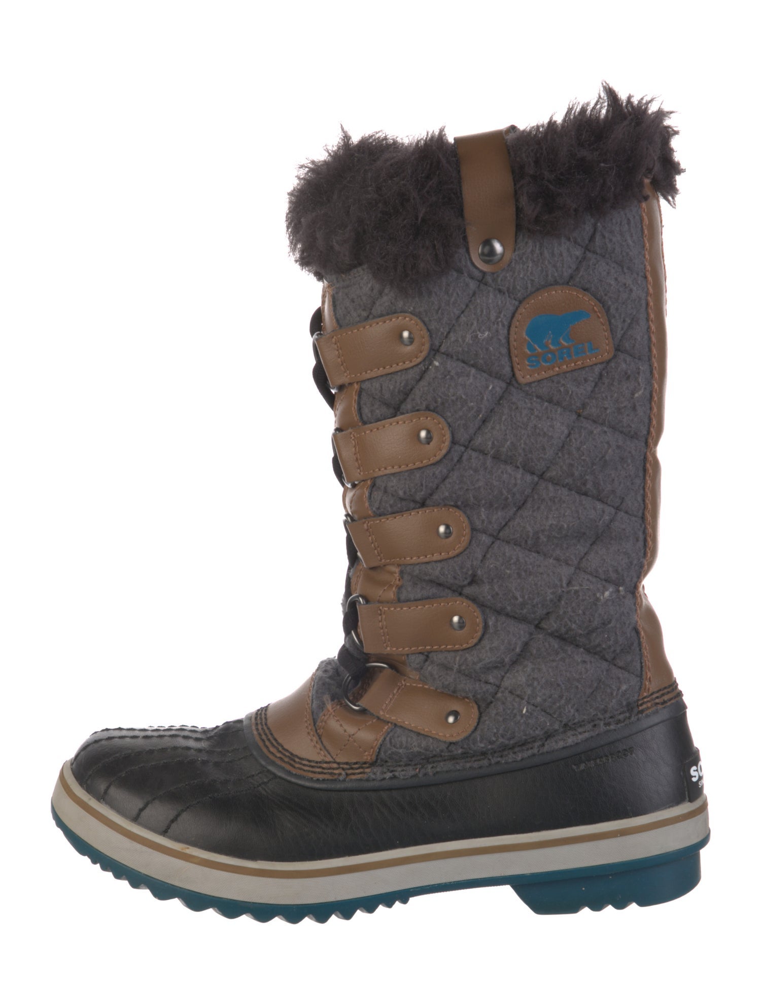 Sorel Wool Colorblock Pattern Lace-Up Boots