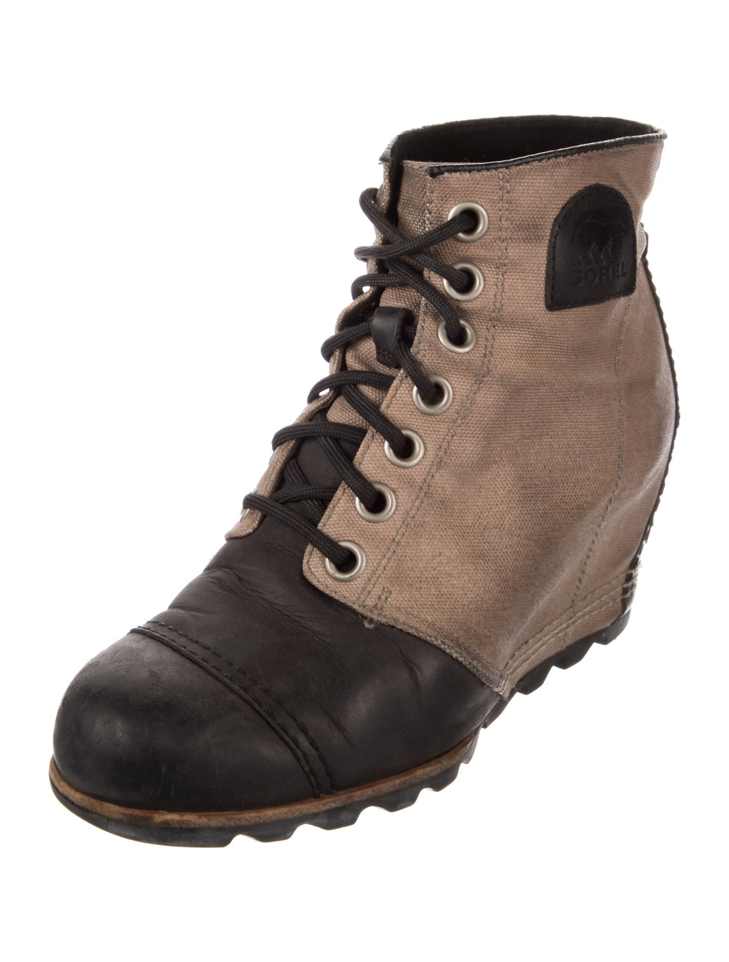 Sorel Canvas Colorblock Pattern Lace-Up Boots