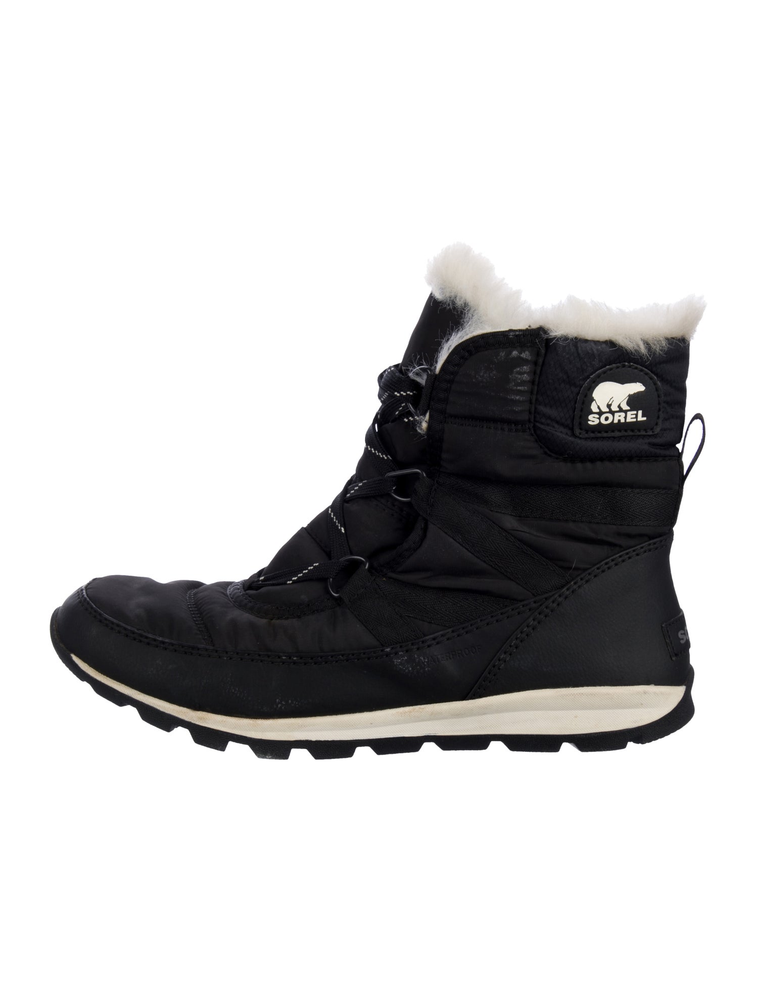 Sorel Nylon Faux Fur Trim Lace-Up Boots