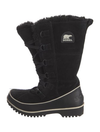 Sorel Suede Faux Fur Trim Lace-Up Boots