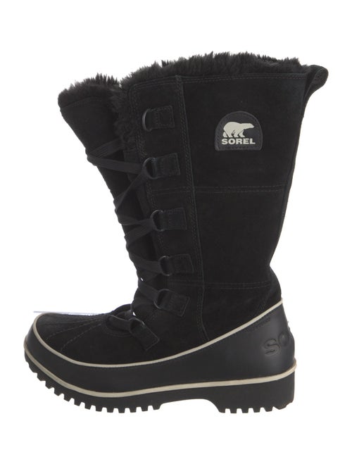 Sorel Suede Faux Fur Trim Lace-Up Boots