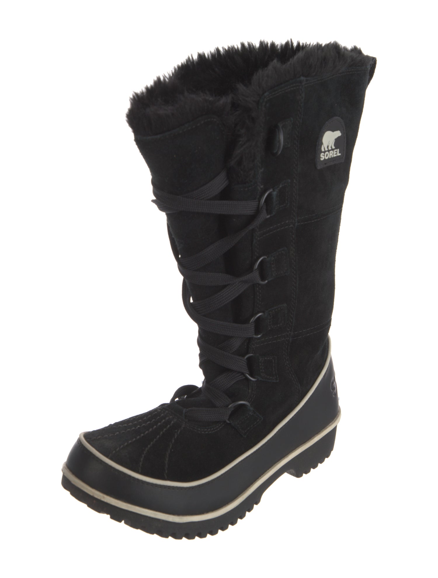 Sorel Suede Faux Fur Trim Lace-Up Boots