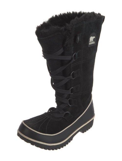 Sorel Suede Faux Fur Trim Lace-Up Boots
