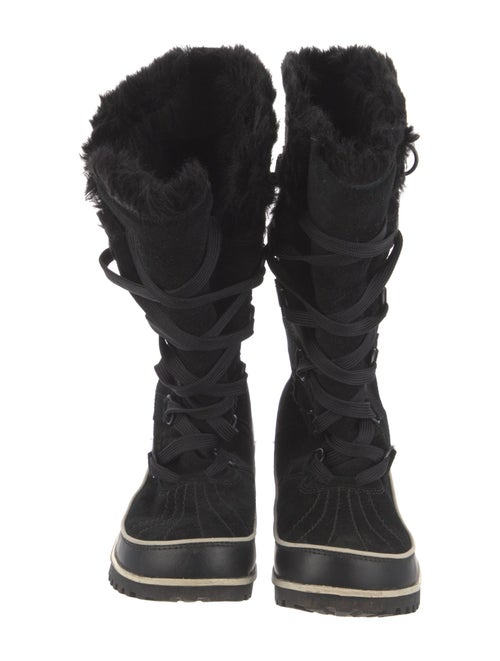 Sorel Suede Faux Fur Trim Lace-Up Boots