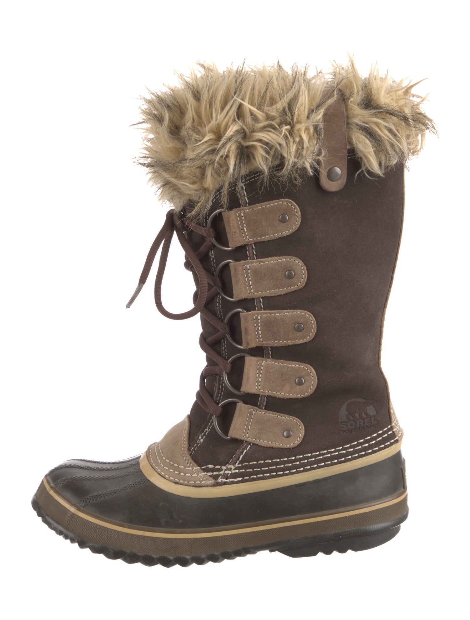 Sorel Suede Colorblock Pattern Lace-Up Boots