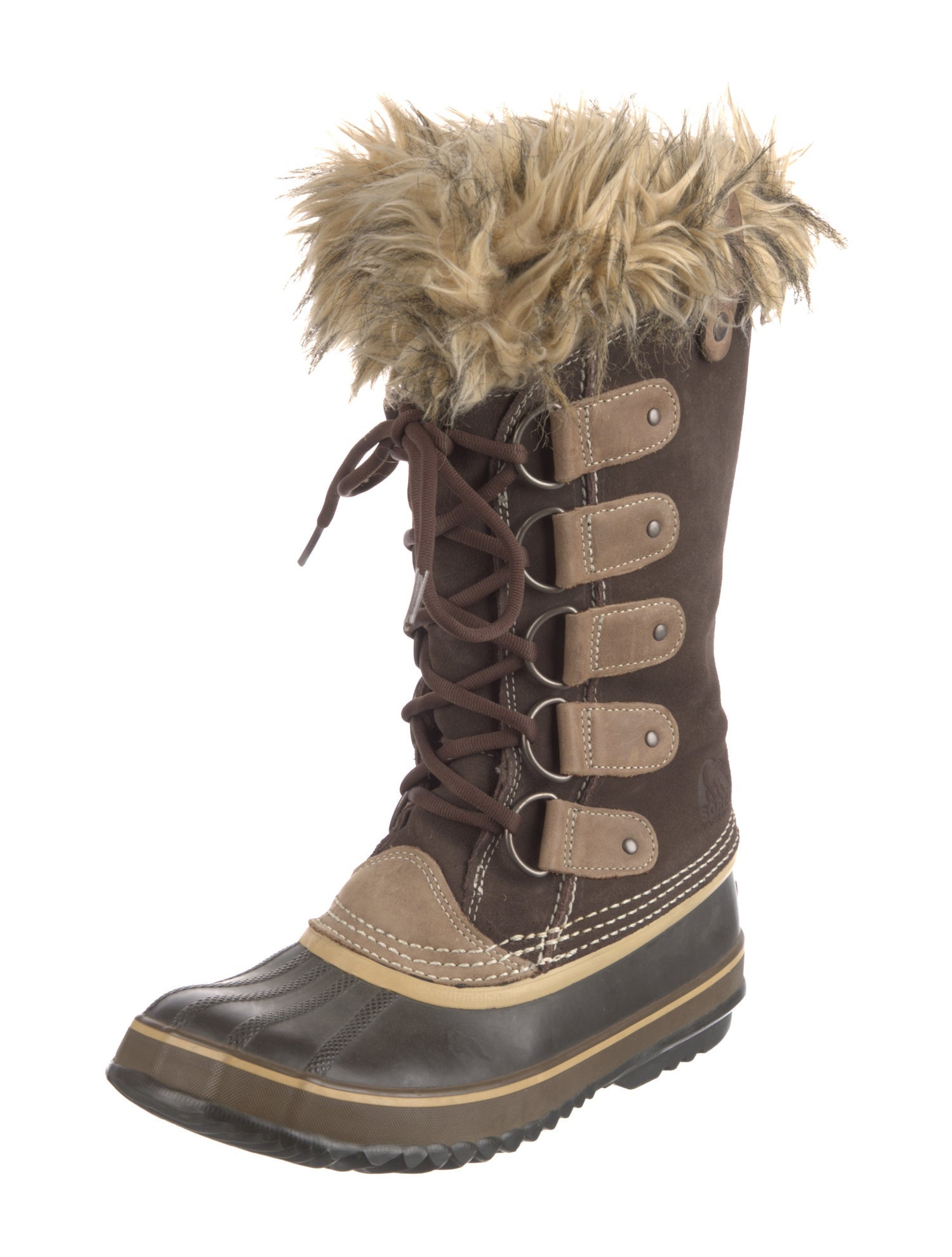 Sorel Suede Colorblock Pattern Lace-Up Boots
