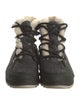 Sorel Leather Fur Trim Lace-Up Boots