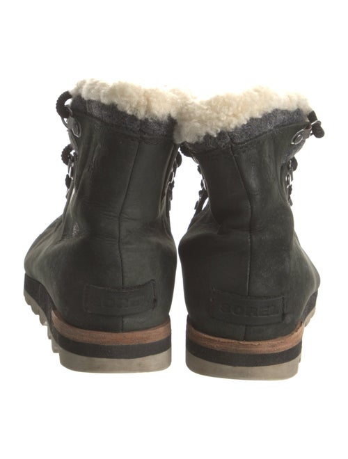 Sorel Leather Fur Trim Lace-Up Boots
