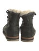 Sorel Leather Fur Trim Lace-Up Boots