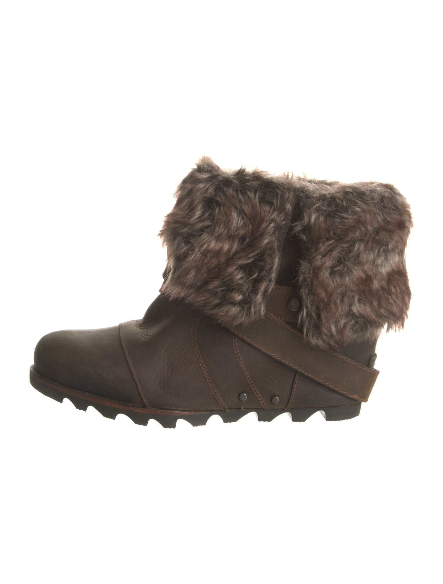 Sorel Leather Faux Fur Trim Lace-Up Boots