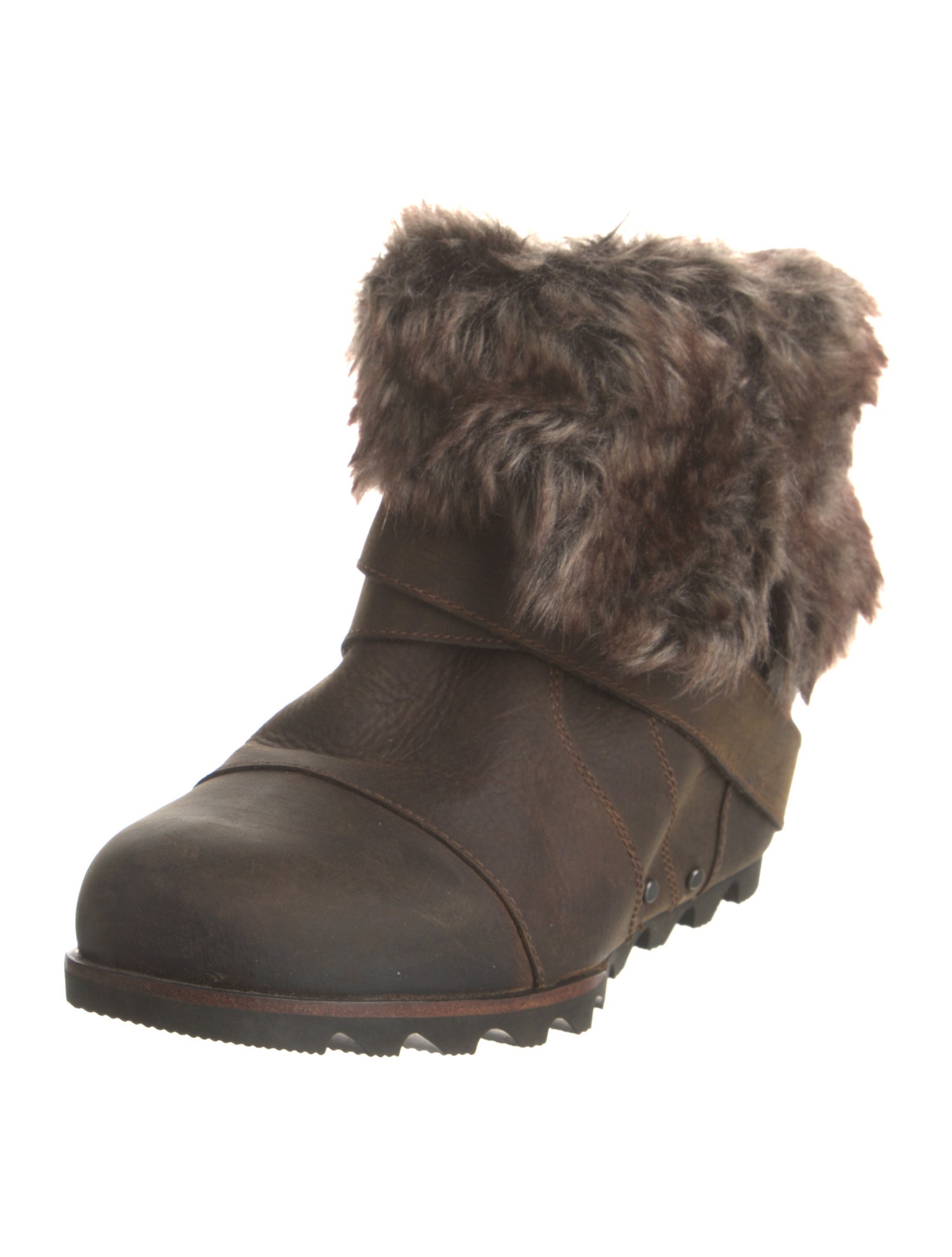 Sorel Leather Faux Fur Trim Lace-Up Boots