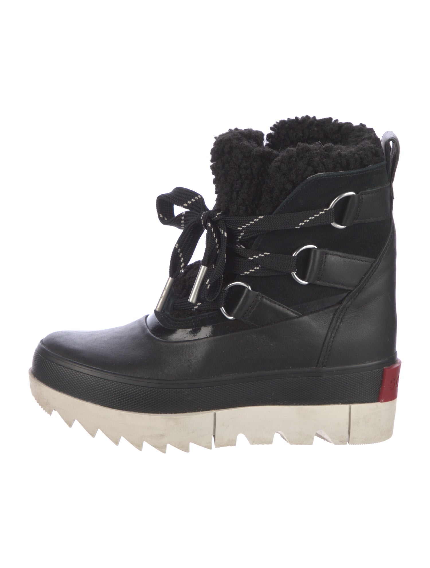 Sorel Leather Colorblock Pattern Lace-Up Boots