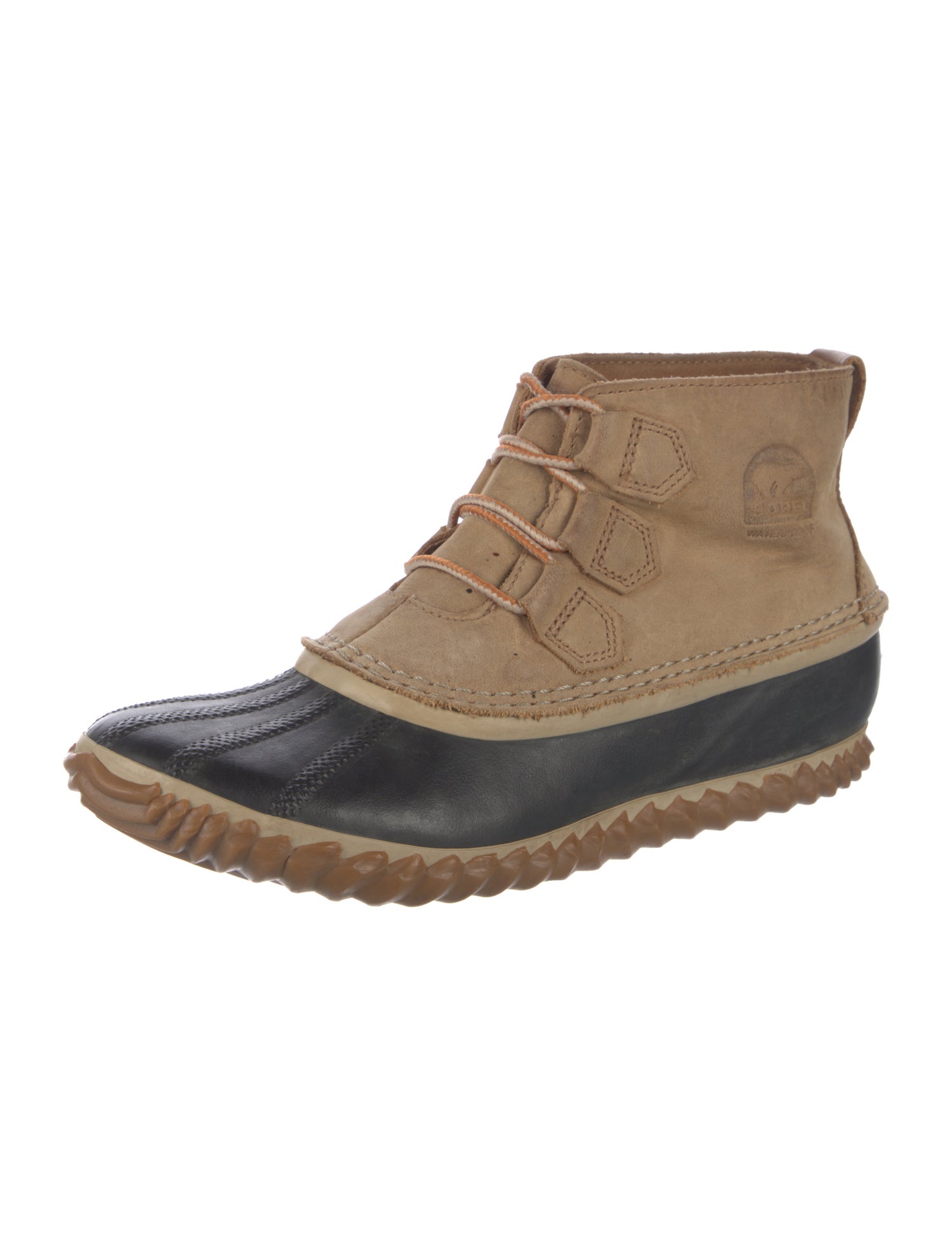 Sorel Leather Colorblock Pattern Lace-Up Boots