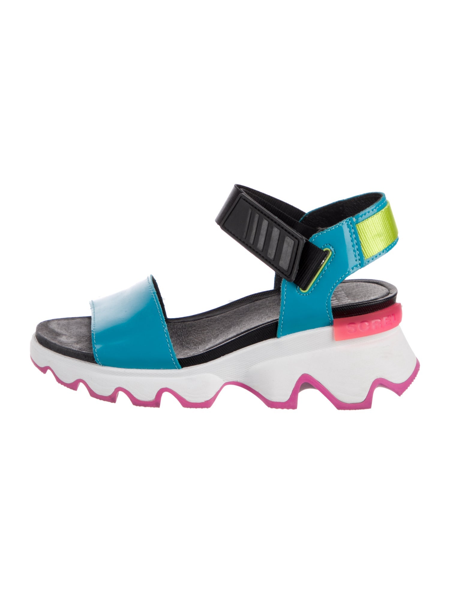Sorel Leather Colorblock Pattern Slingback Sandals