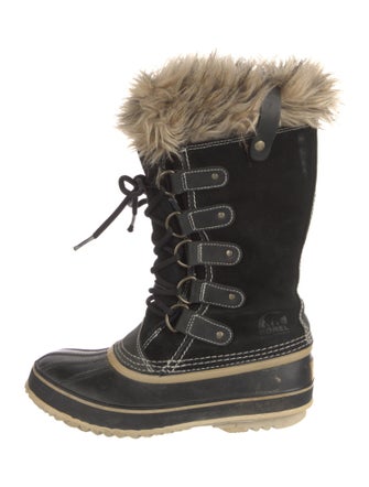Sorel Suede Faux Fur Trim Lace-Up Boots