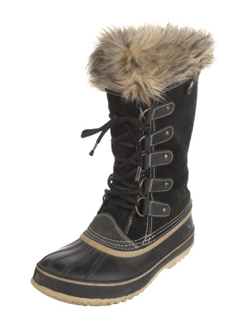 Sorel Suede Faux Fur Trim Lace-Up Boots