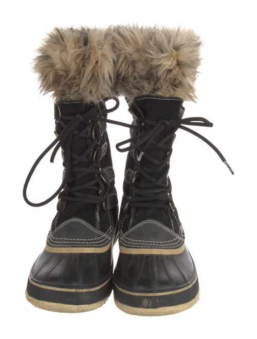 Sorel Suede Faux Fur Trim Lace-Up Boots