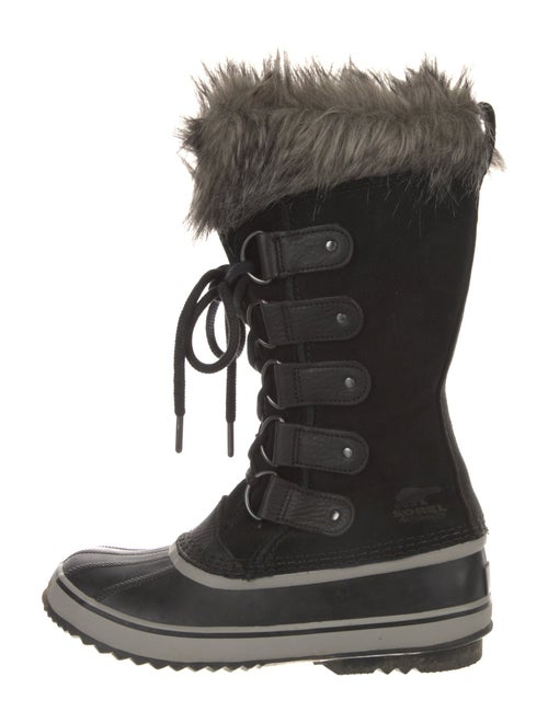Sorel Suede Fur Trim Lace-Up Boots
